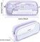 Grid Mesh Pencil Case Large Capacity Pencil Case Big Pencil Pouch With Zipper Simple Stationery Bag Aesthetic Pen Bag for School Teen Girl Boy Multi-Purpose bag for office Men Women